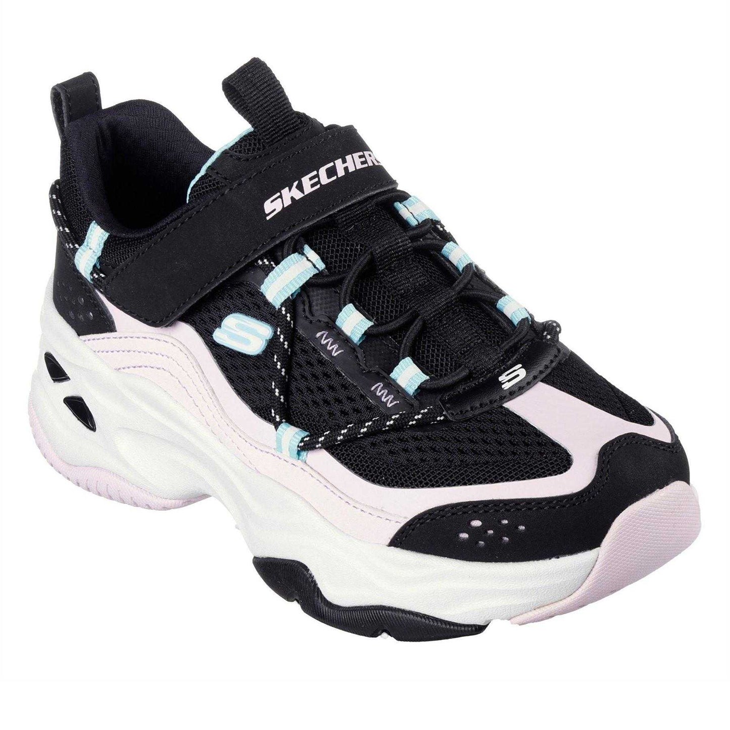 Black-White - Lifestyle - Skechers Childrens-Kids D´Lites 4.0 Trainers