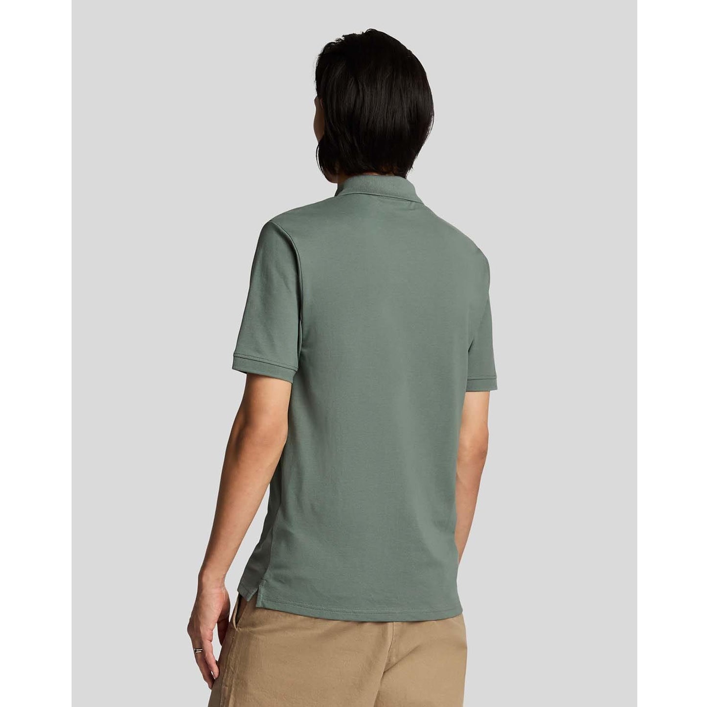 Green - Close up - Lyle & Scott Mens Plain Polo Shirt
