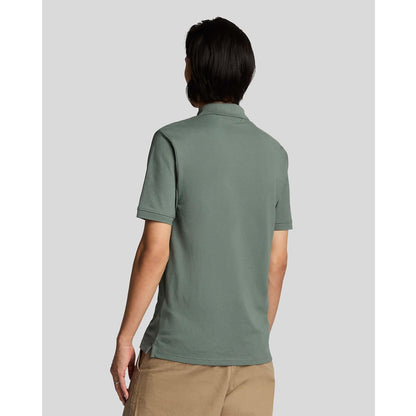 Green - Close up - Lyle & Scott Mens Plain Polo Shirt