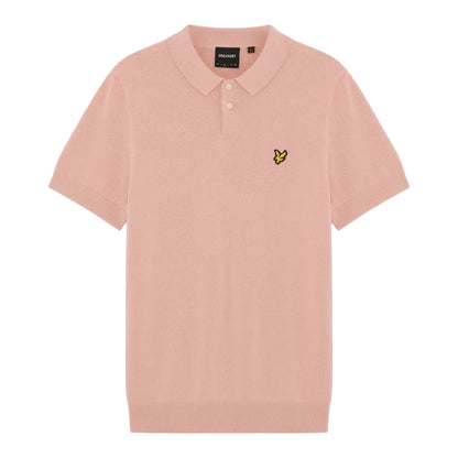 Pink - Back - Lyle & Scott Mens Plain Polo Shirt