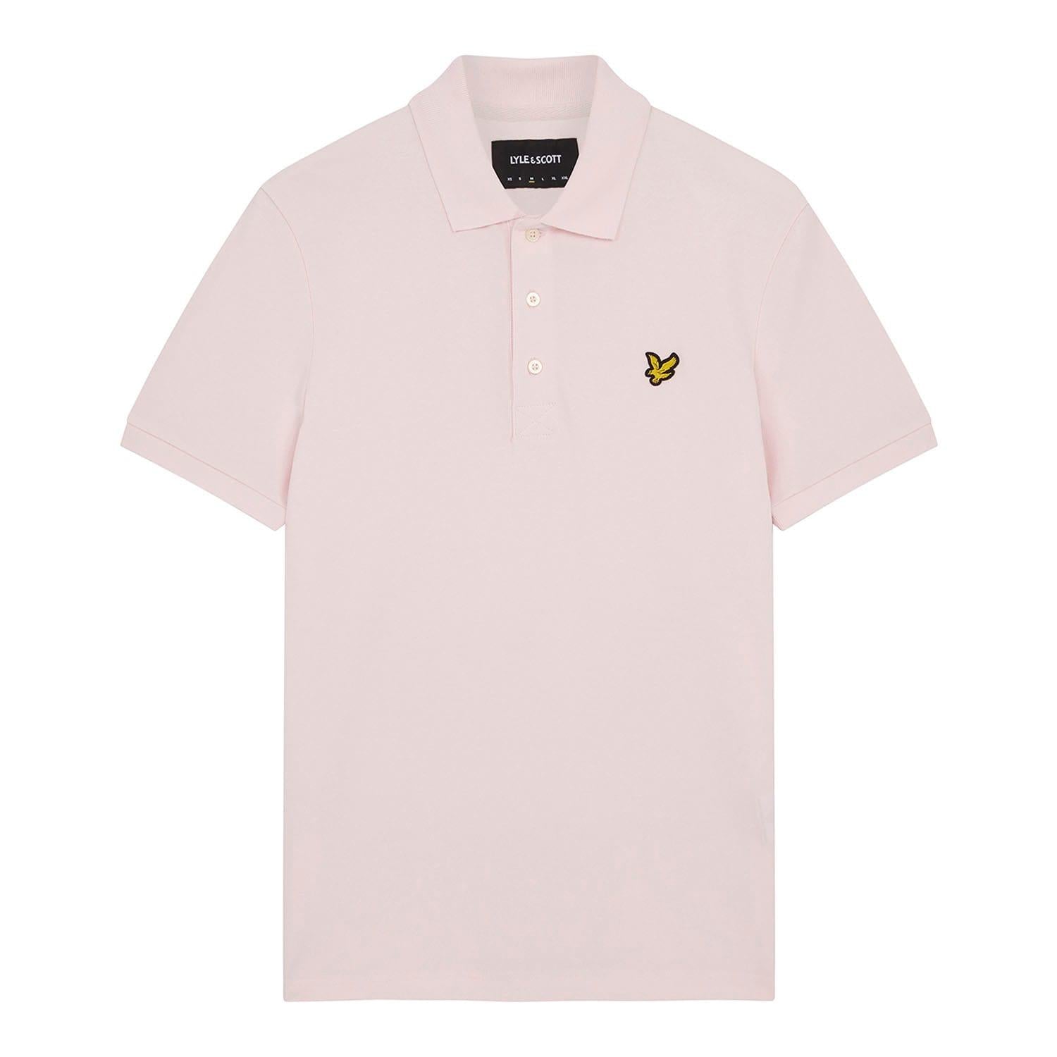 Light Pink - Pack Shot - Lyle & Scott Mens Plain Polo Shirt