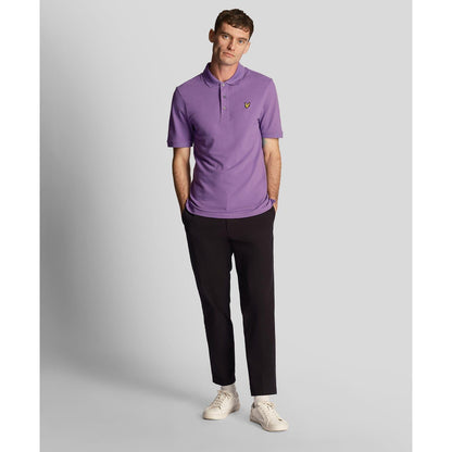 Purple - Back - Lyle & Scott Mens Plain Polo Shirt