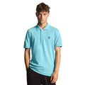 Blue - Side - Lyle & Scott Mens Plain Polo Shirt