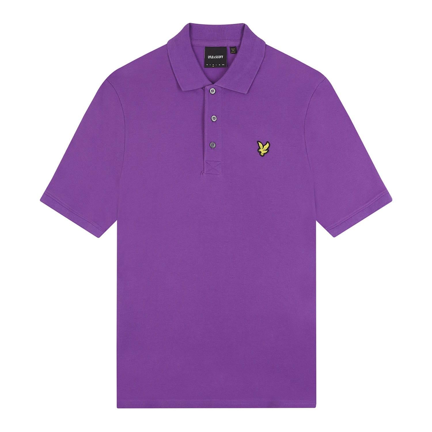 Purple - Pack Shot - Lyle & Scott Mens Plain Polo Shirt