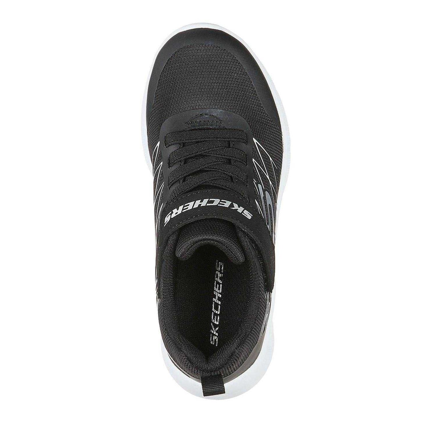 Black-Silver - Side - Skechers Boys Microspec Advance Trainers