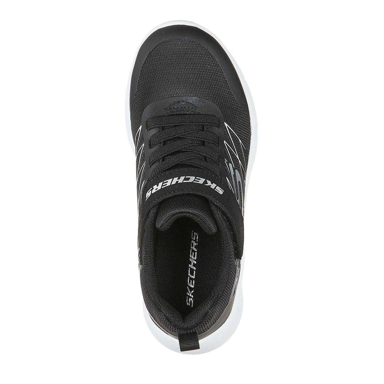 Black-Silver - Side - Skechers Boys Microspec Advance Trainers