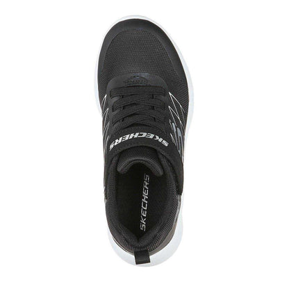 Black-Silver - Side - Skechers Boys Microspec Advance Trainers