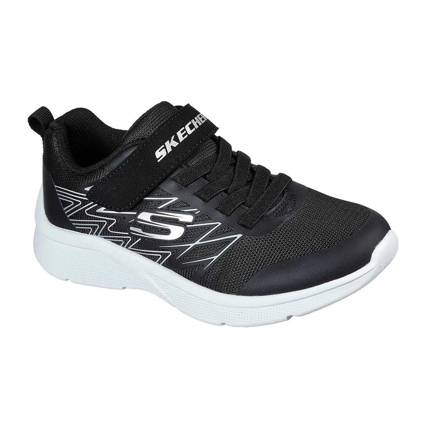 Black-Silver - Pack Shot - Skechers Boys Microspec Advance Trainers