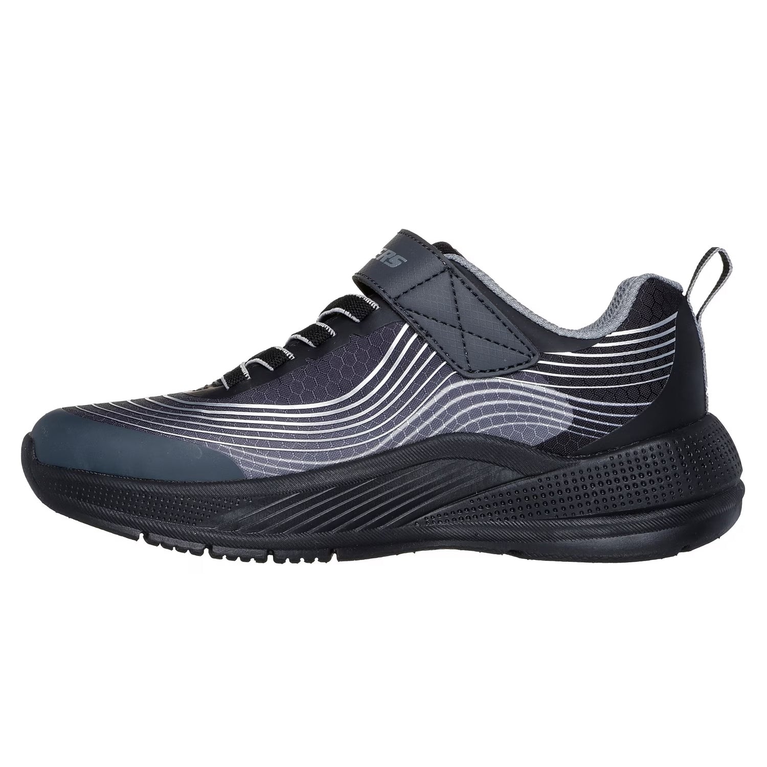 Black-Silver-White - Back - Skechers Boys Microspec Advance Trainers