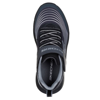 Black-Silver-White - Side - Skechers Boys Microspec Advance Trainers