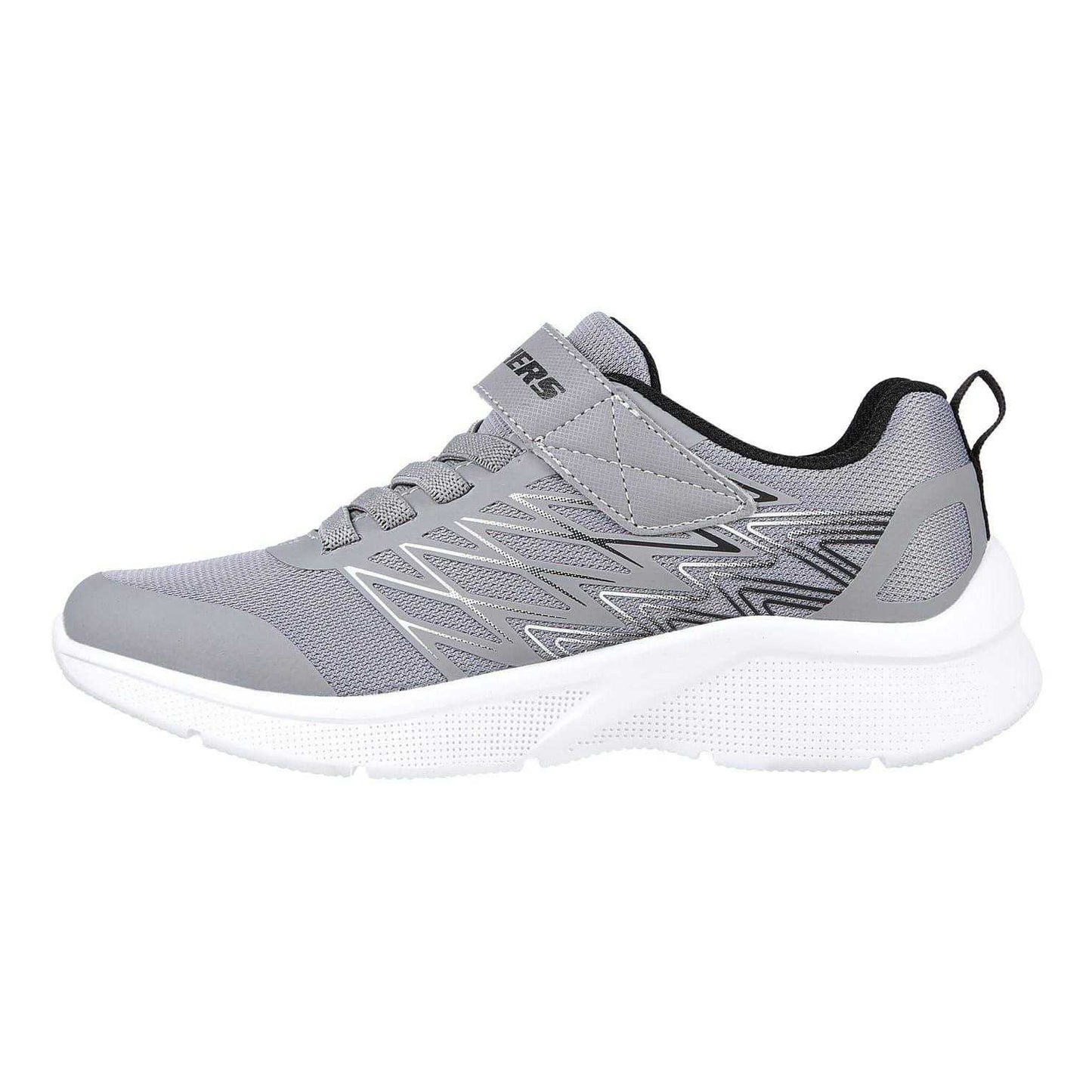 Grey-Black - Back - Skechers Boys Microspec Advance Trainers