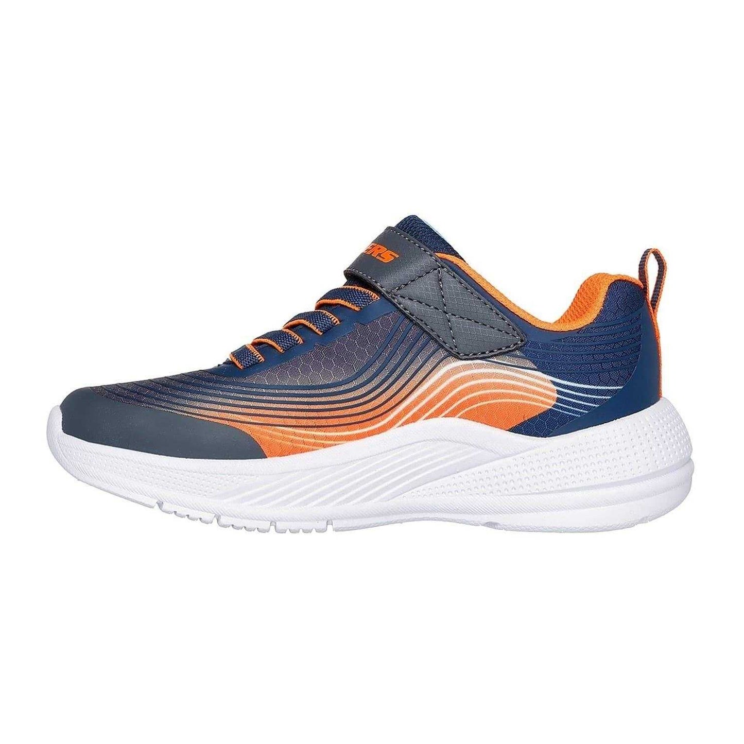 Grey-Orange - Back - Skechers Boys Microspec Advance Trainers