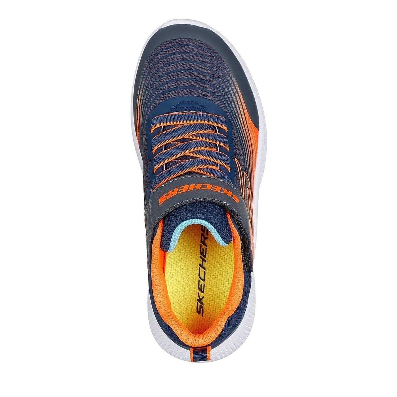 Grey-Orange - Side - Skechers Boys Microspec Advance Trainers