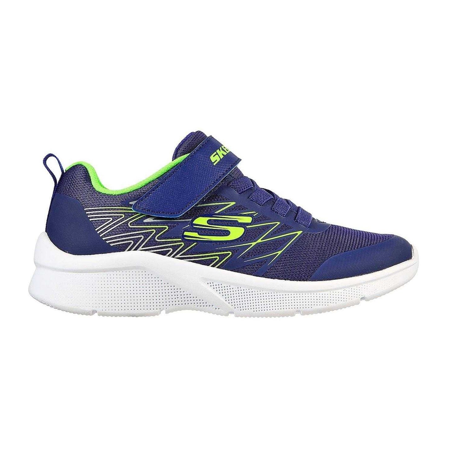 Navy-Lime - Front - Skechers Boys Microspec Advance Trainers