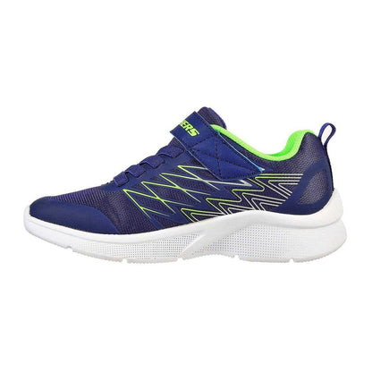 Navy-Lime - Back - Skechers Boys Microspec Advance Trainers
