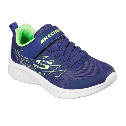 Navy-Lime - Pack Shot - Skechers Boys Microspec Advance Trainers