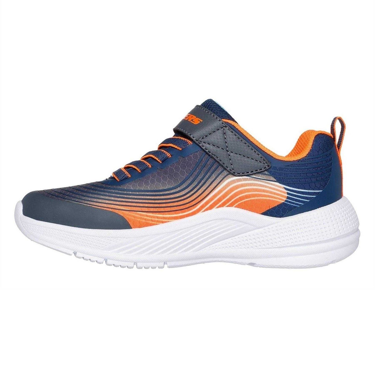 Navy-Orange - Back - Skechers Boys Microspec Advance Trainers