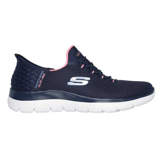 Navy-Pink - Front - Skechers Mens Summits - Diamond Dream Slip-In Casual Shoes