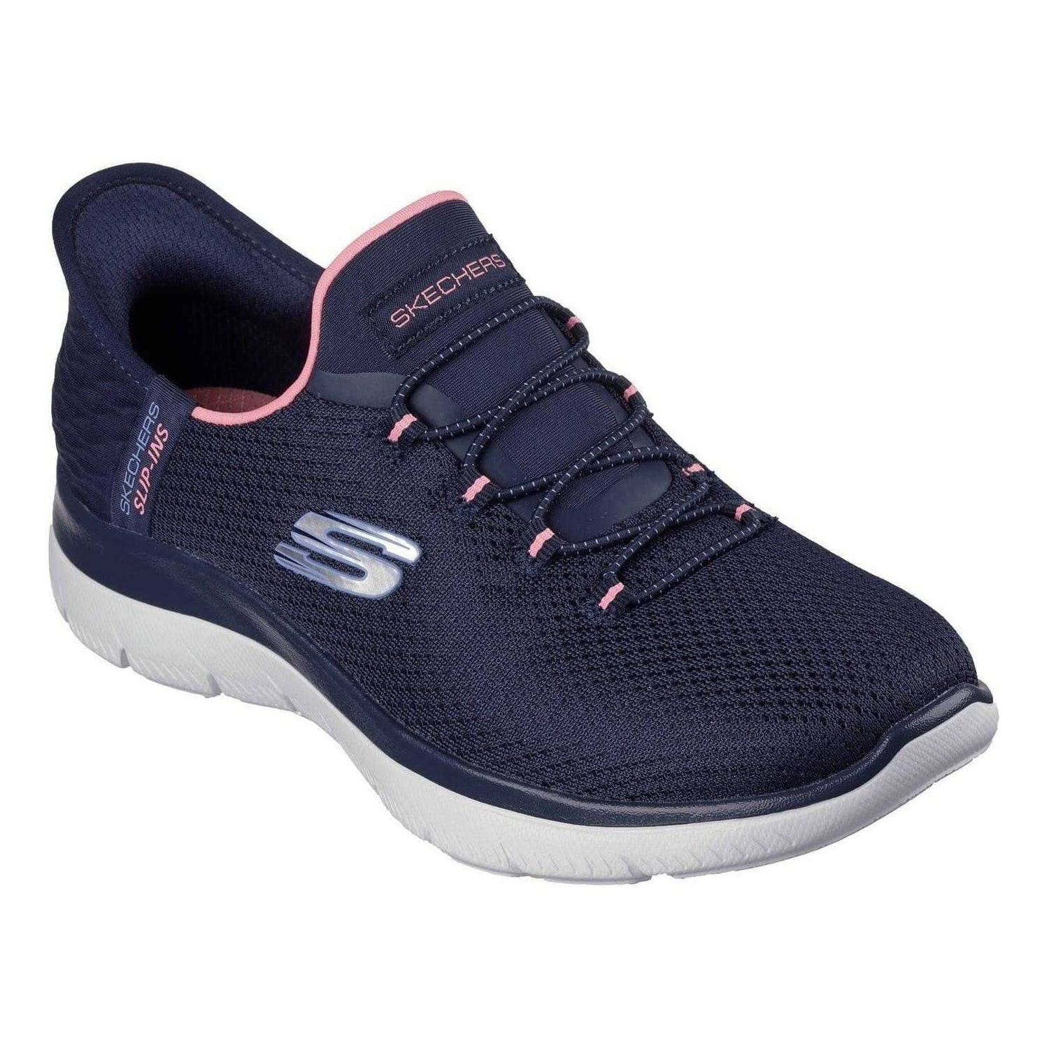 Navy-Pink - Lifestyle - Skechers Mens Summits - Diamond Dream Slip-In Casual Shoes