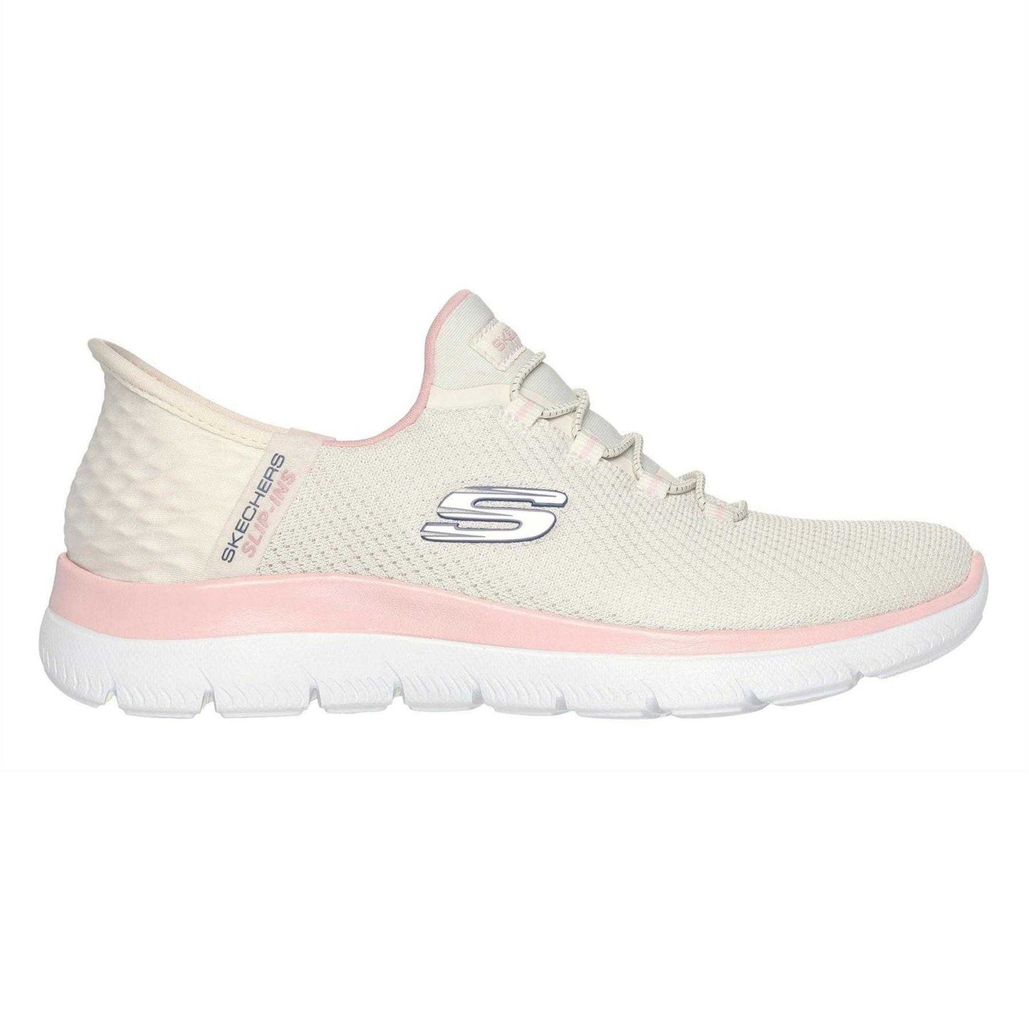 Off White-Pink - Front - Skechers Mens Summits - Diamond Dream Slip-In Casual Shoes