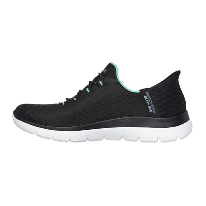 Black-Turquoise - Back - Skechers Mens Summits - Diamond Dream Slip-In Casual Shoes