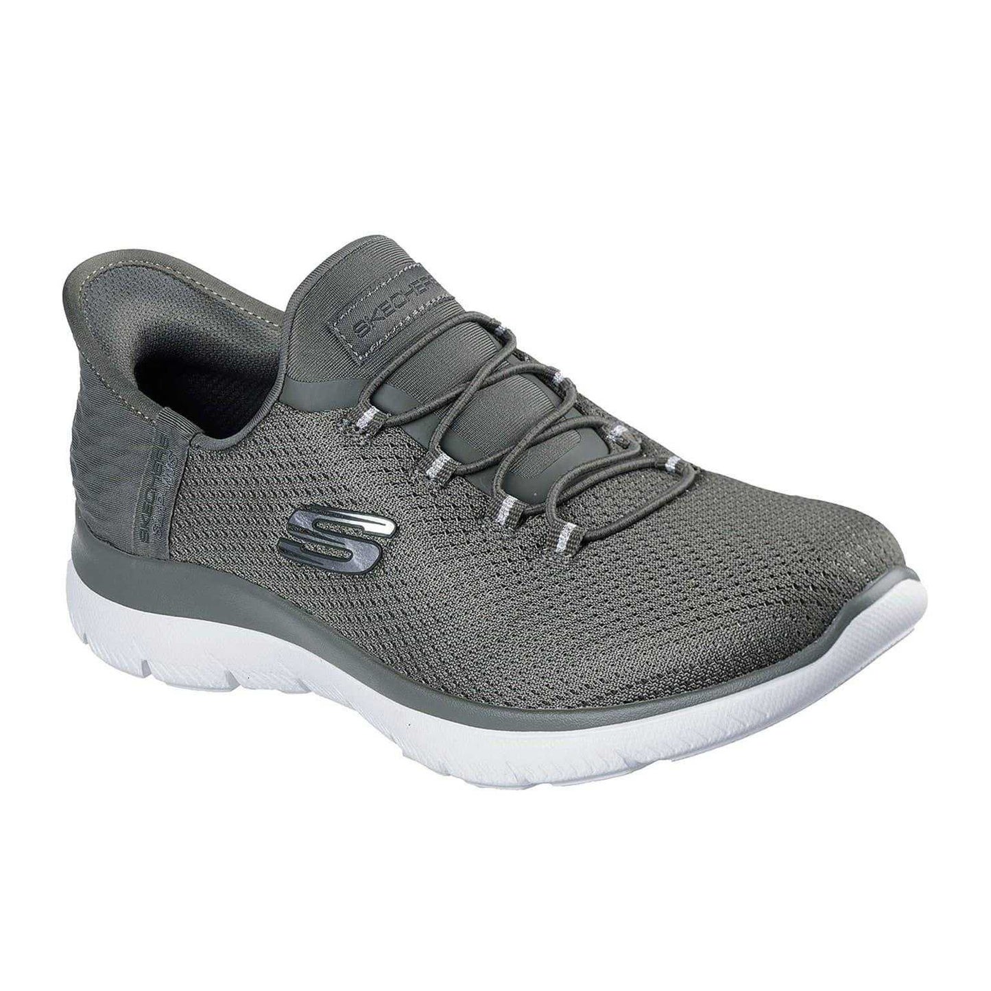 Olive - Pack Shot - Skechers Mens Summits - Diamond Dream Slip-In Casual Shoes