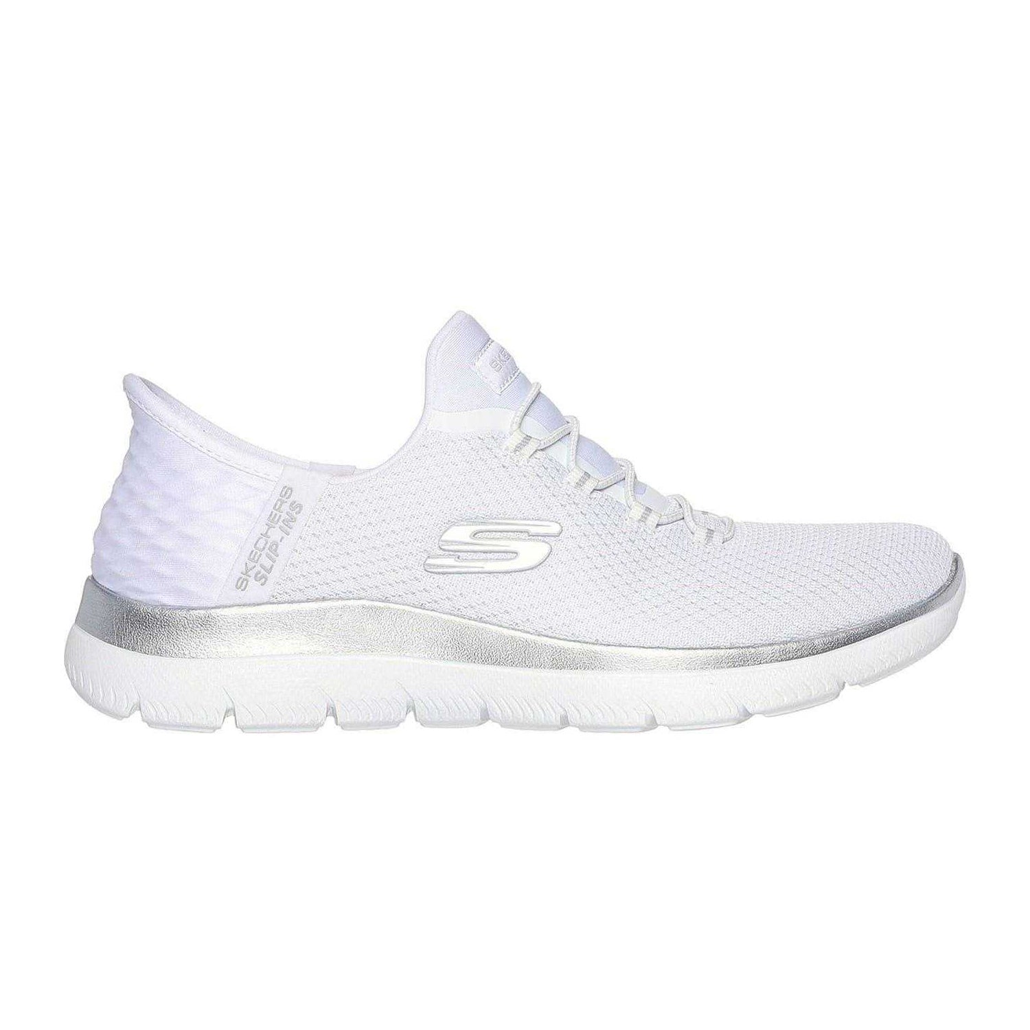 White - Front - Skechers Mens Summits - Diamond Dream Slip-In Casual Shoes