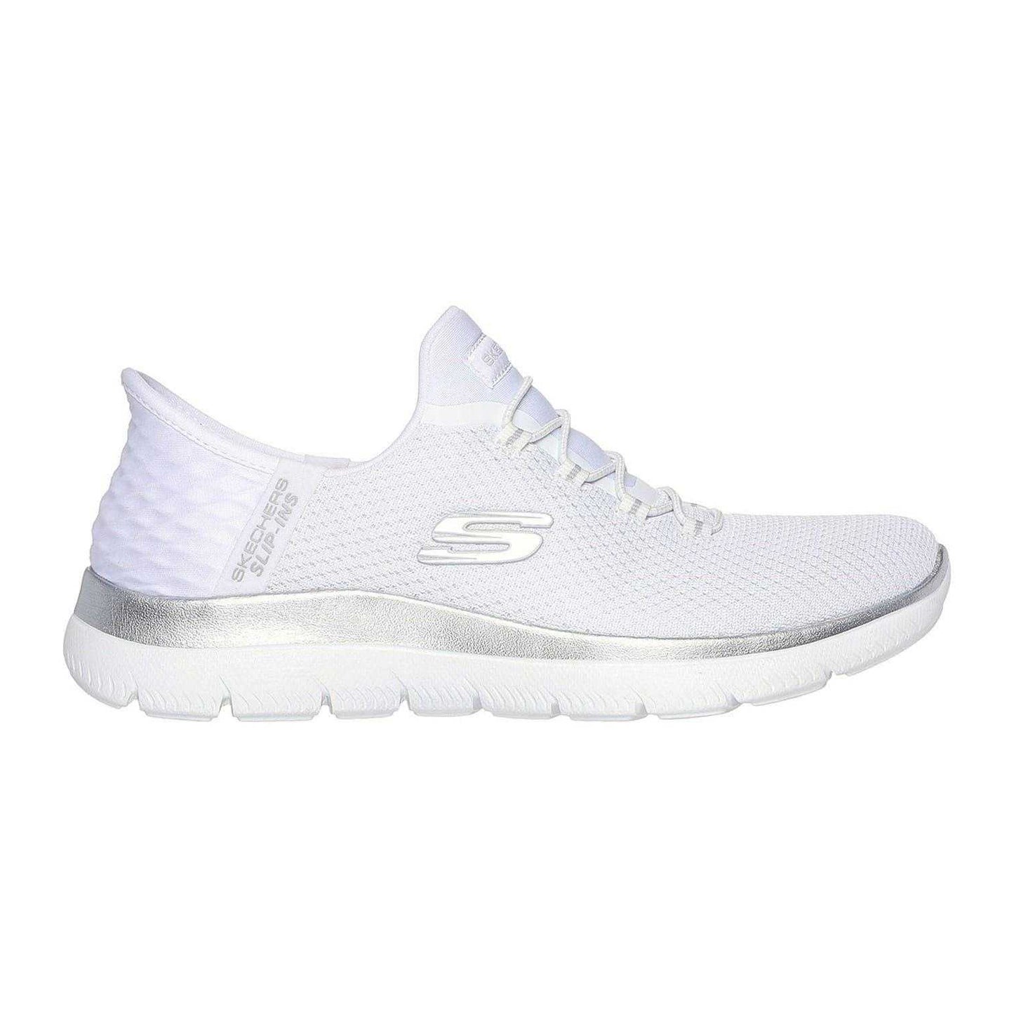 White - Front - Skechers Mens Summits - Diamond Dream Slip-In Casual Shoes