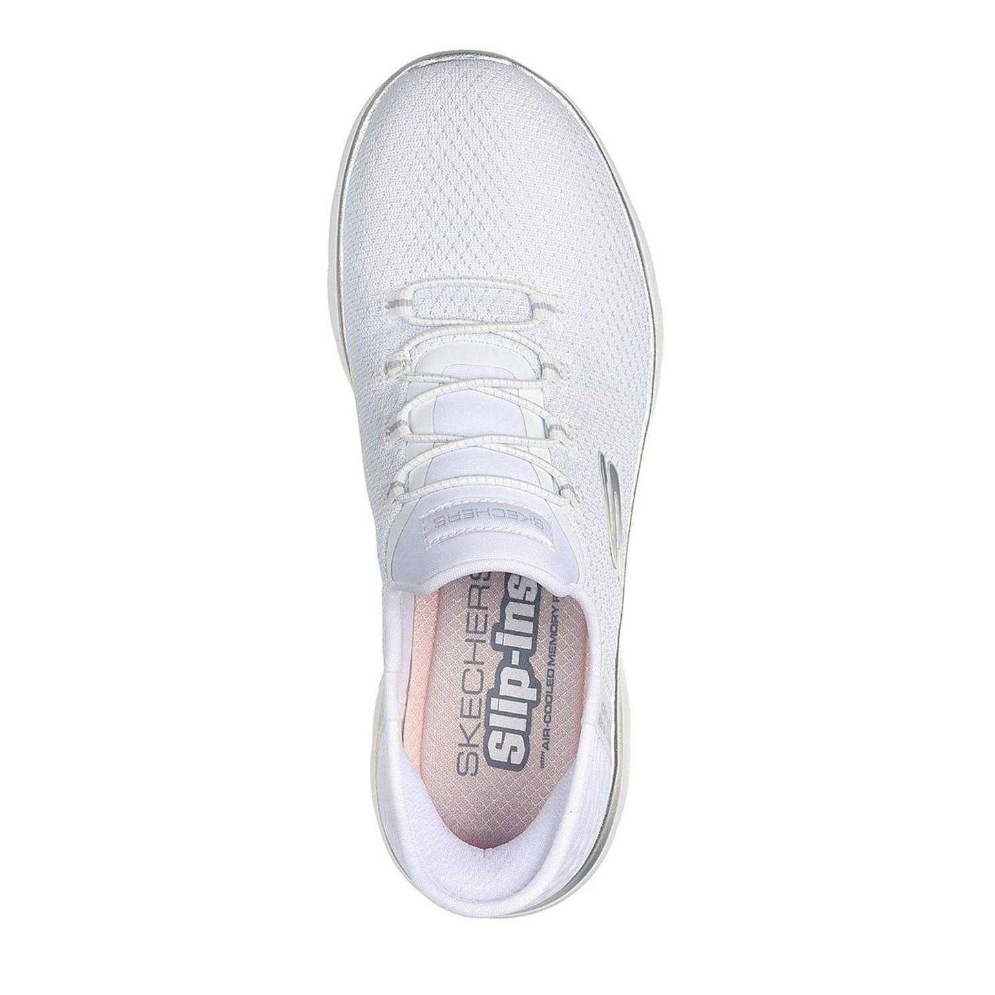White - Side - Skechers Mens Summits - Diamond Dream Slip-In Casual Shoes