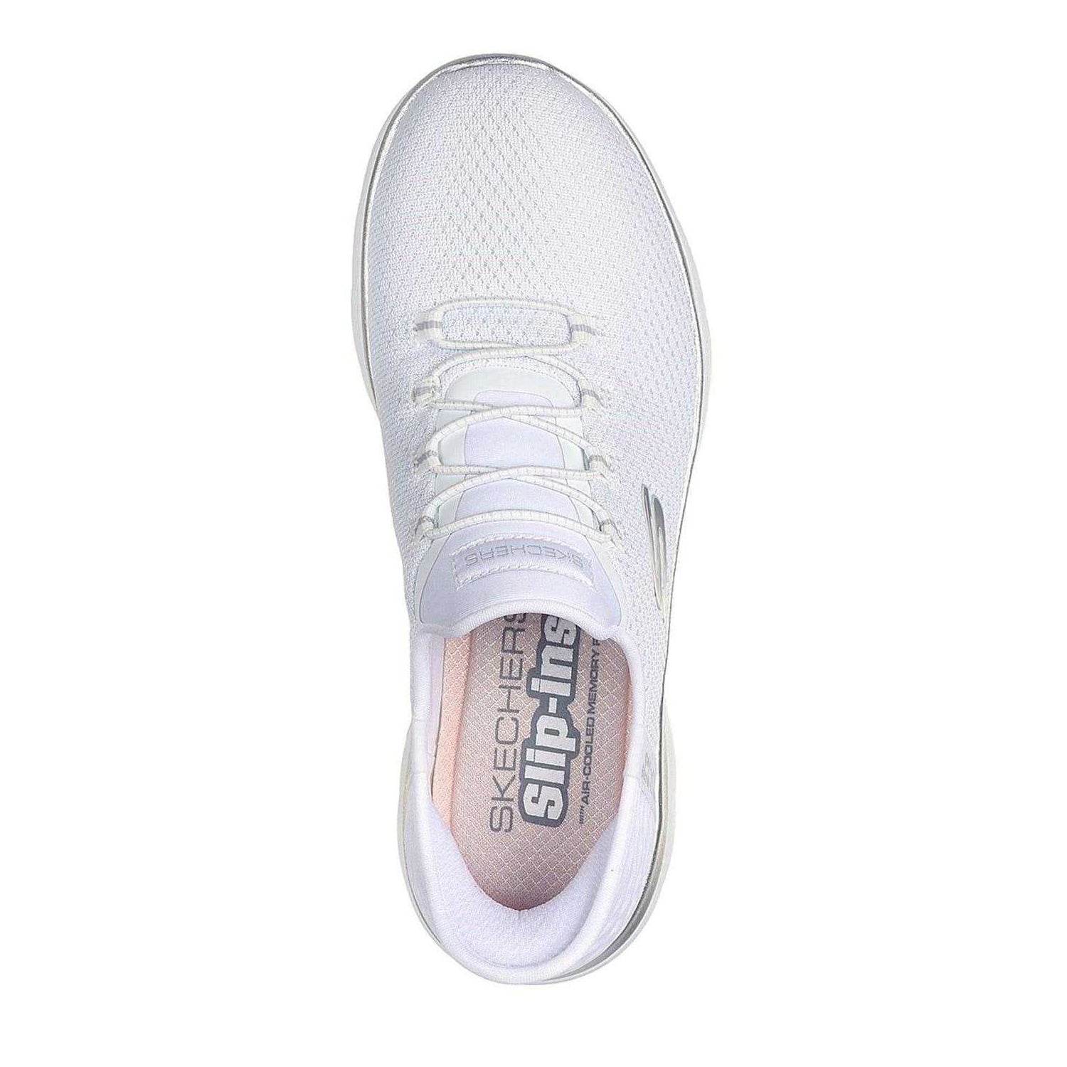 White - Side - Skechers Mens Summits - Diamond Dream Slip-In Casual Shoes