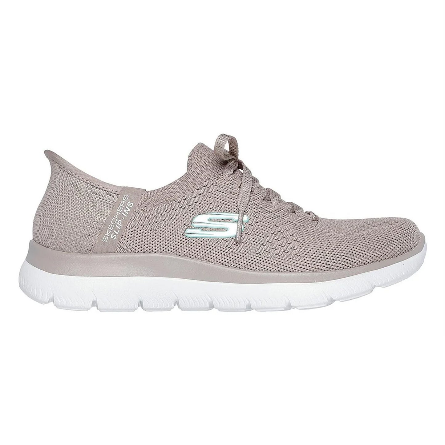 Taupe-Mint - Front - Skechers Mens Summits - Diamond Dream Slip-In Casual Shoes