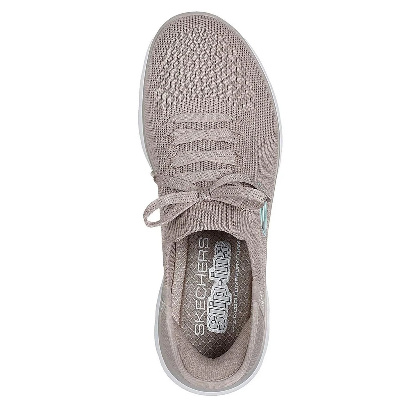 Taupe-Mint - Side - Skechers Mens Summits - Diamond Dream Slip-In Casual Shoes