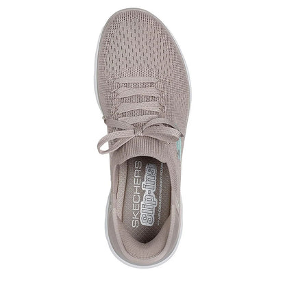 Taupe-Mint - Side - Skechers Mens Summits - Diamond Dream Slip-In Casual Shoes