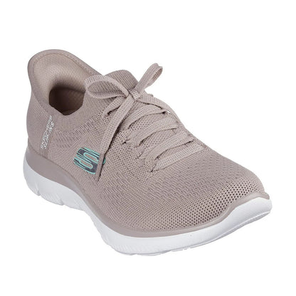 Taupe-Mint - Pack Shot - Skechers Mens Summits - Diamond Dream Slip-In Casual Shoes