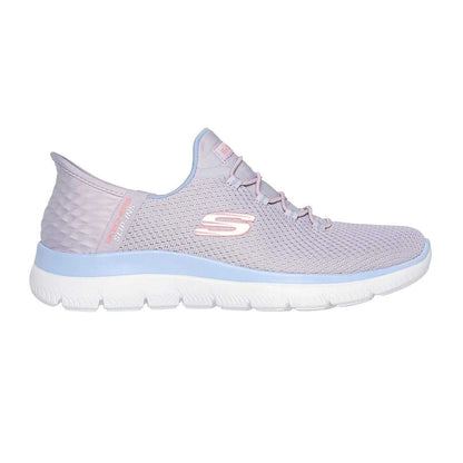Grey-Lavender - Front - Skechers Mens Summits - Diamond Dream Slip-In Casual Shoes