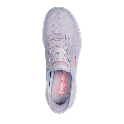 Grey-Lavender - Side - Skechers Mens Summits - Diamond Dream Slip-In Casual Shoes