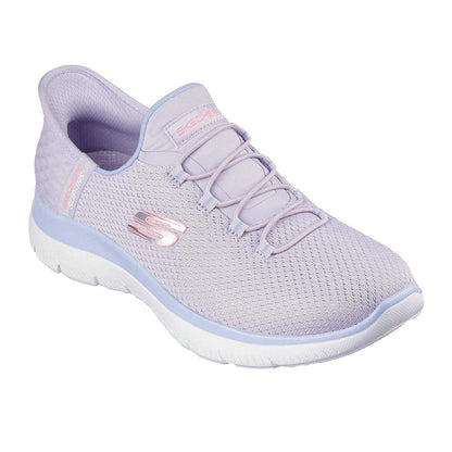 Grey-Lavender - Pack Shot - Skechers Mens Summits - Diamond Dream Slip-In Casual Shoes