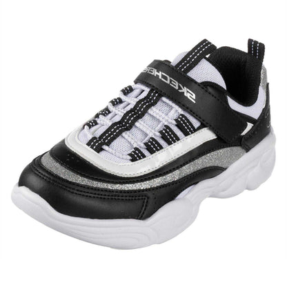 Black-White - Back - Skechers Childrens-Kids Low Cut Trainers