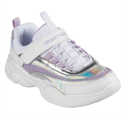 White-Lavender - Front - Skechers Childrens-Kids Low Cut Trainers