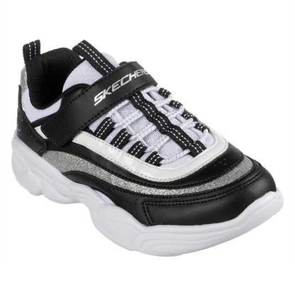 Black-White - Front - Skechers Childrens-Kids Low Cut Trainers