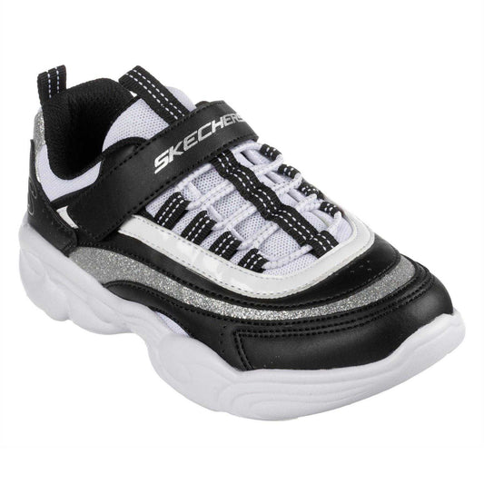 Black-White - Front - Skechers Childrens-Kids Low Cut Trainers