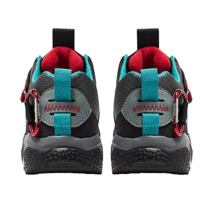 Black-Red - Back - Skechers Boys Velocitrek Water Repellent Walking Shoes