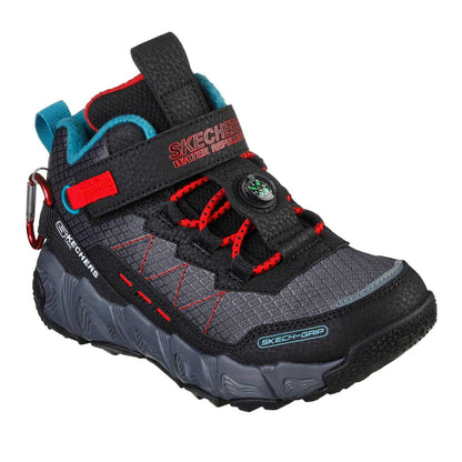 Black-Red - Pack Shot - Skechers Boys Velocitrek Water Repellent Walking Shoes