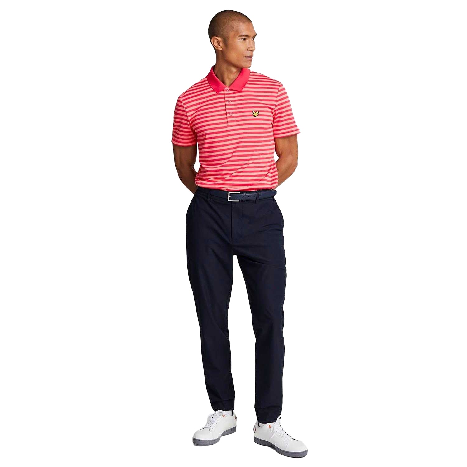 Red - Lifestyle - Lyle & Scott Mens Broad Stripe Golf Polo Shirt