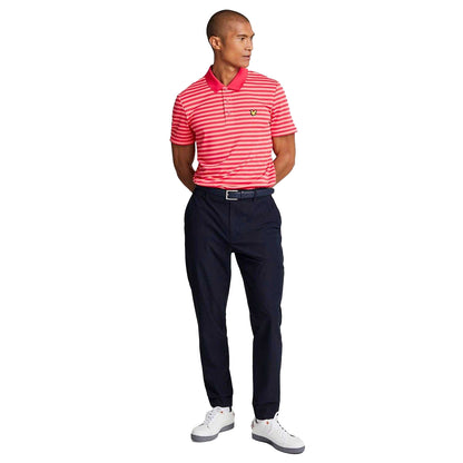 Red - Lifestyle - Lyle & Scott Mens Broad Stripe Golf Polo Shirt