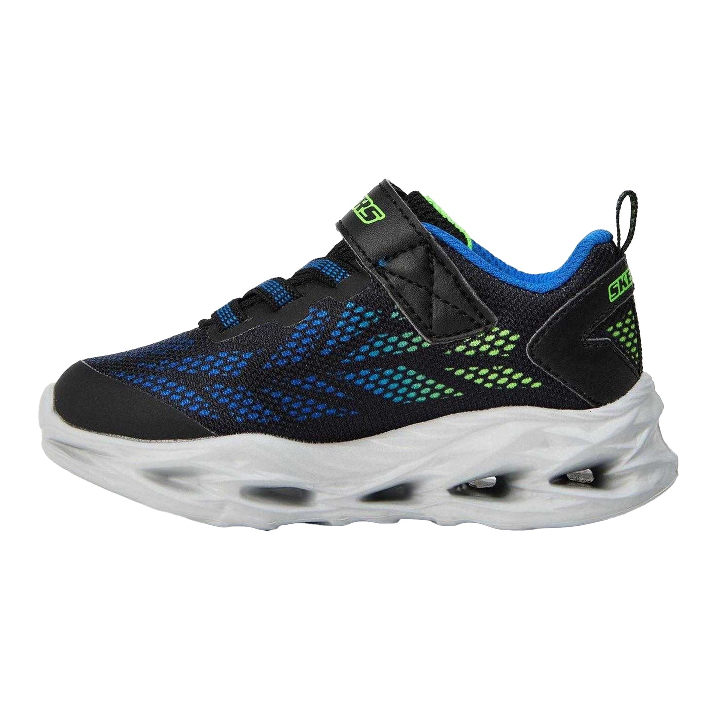 Black-Lime - Back - Skechers Childrens-Kids Vortex Flash Low Trainers