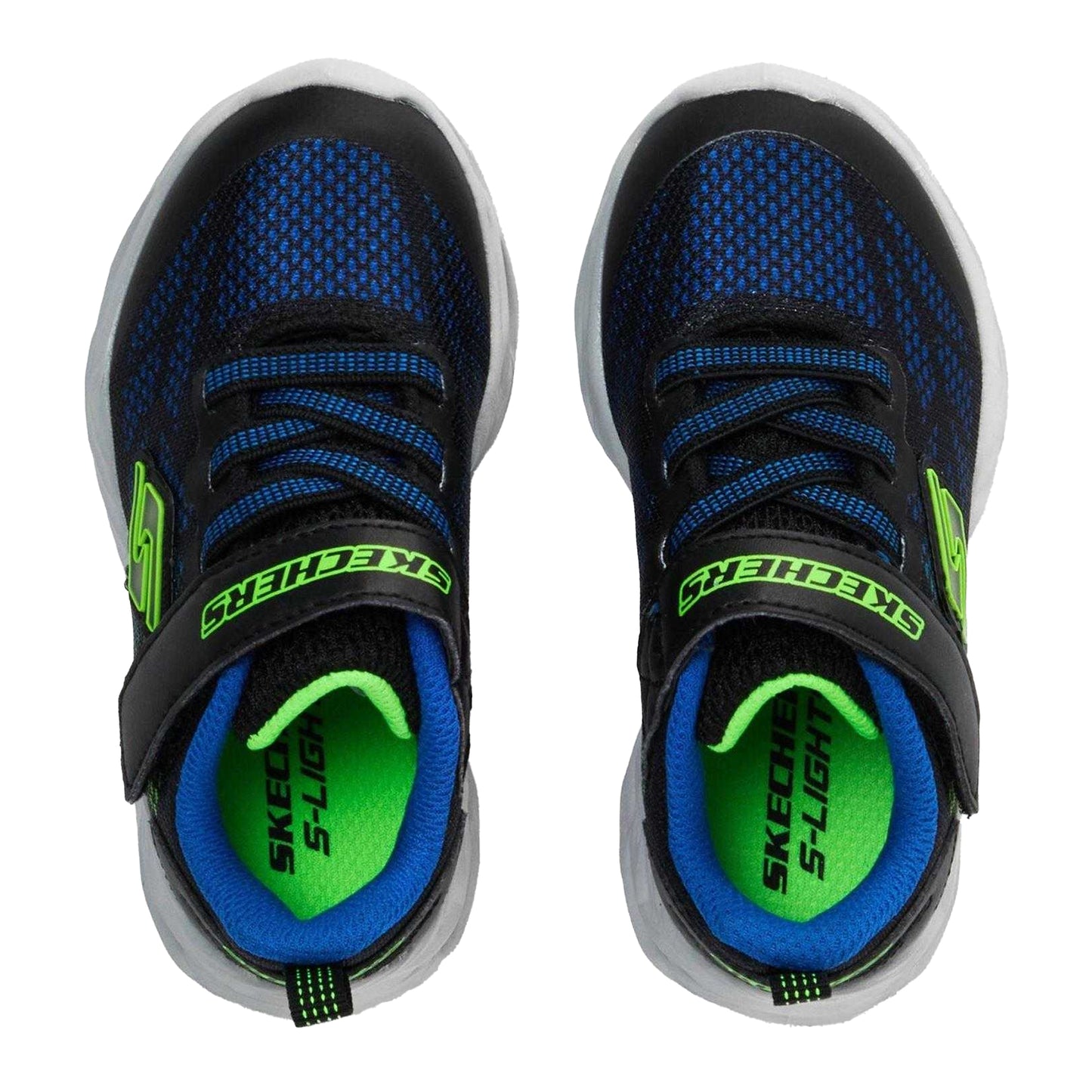 Black-Lime - Side - Skechers Childrens-Kids Vortex Flash Low Trainers