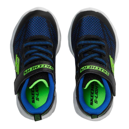 Black-Lime - Side - Skechers Childrens-Kids Vortex Flash Low Trainers
