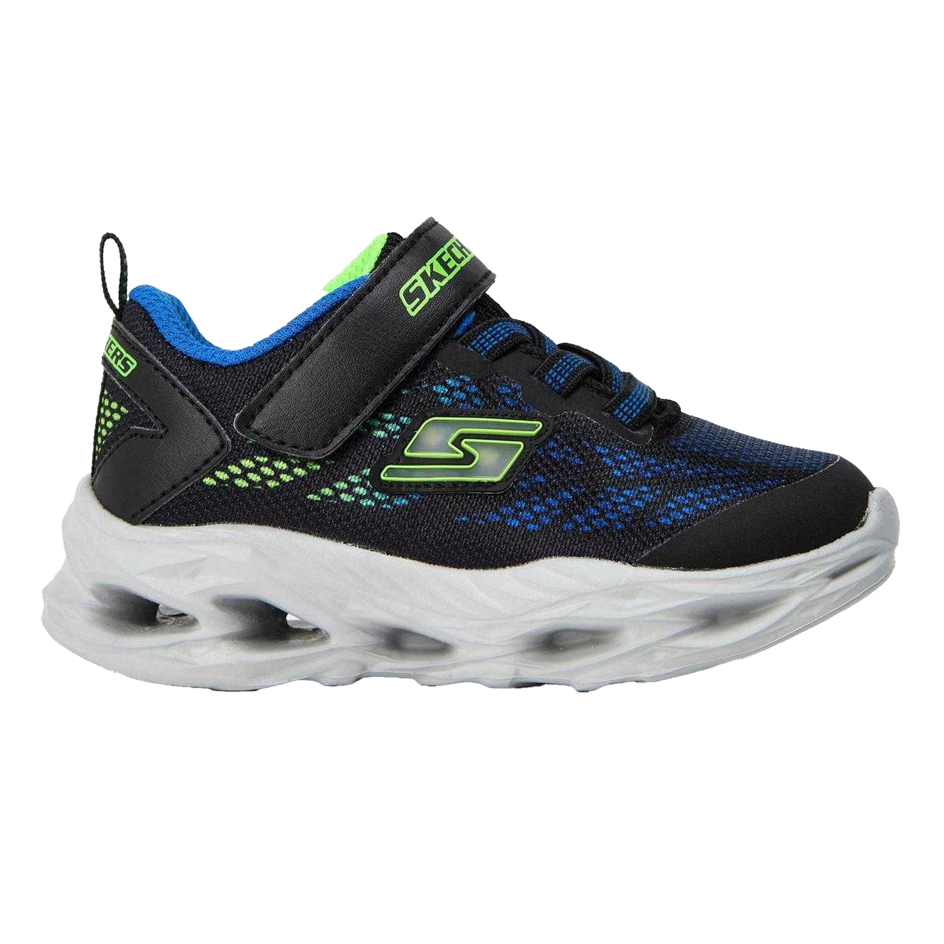 Black-Lime - Front - Skechers Childrens-Kids Vortex Flash Low Trainers