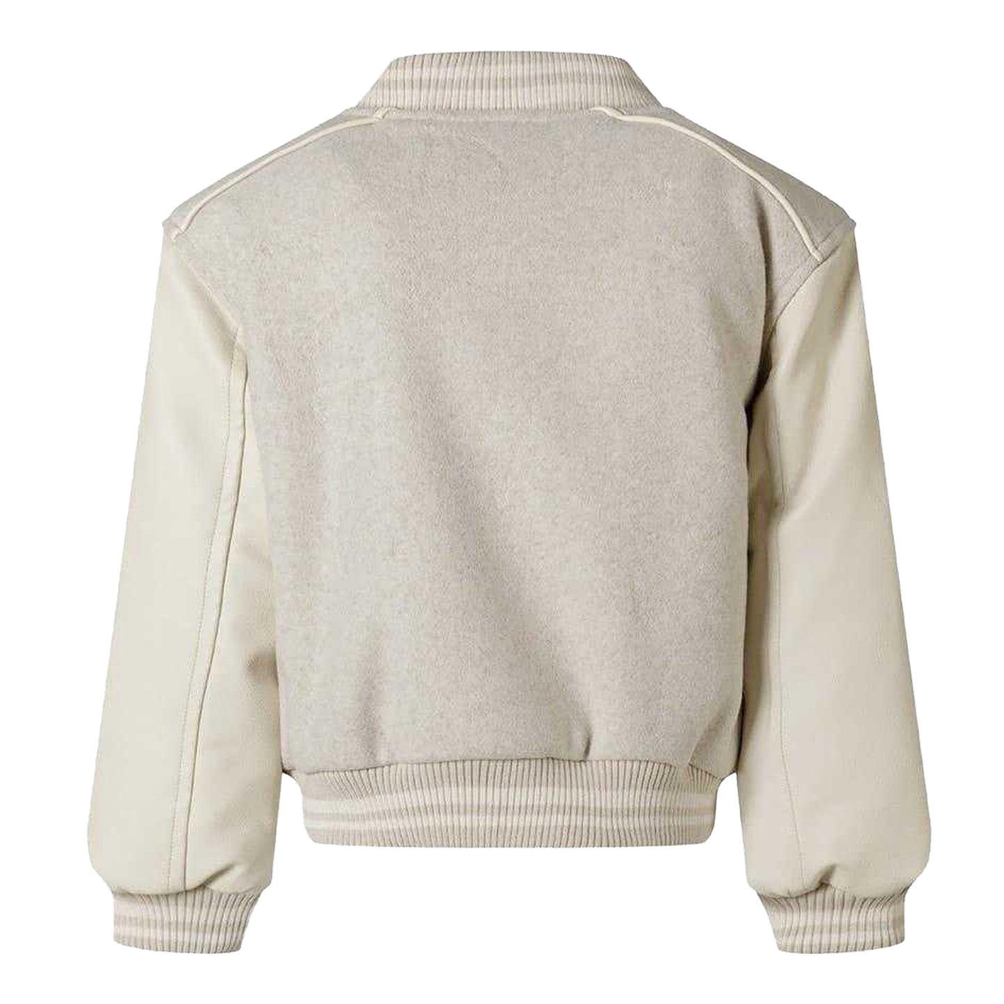 Mottled Beige - Back - Minoti Girls New York Patch Varsity Jacket